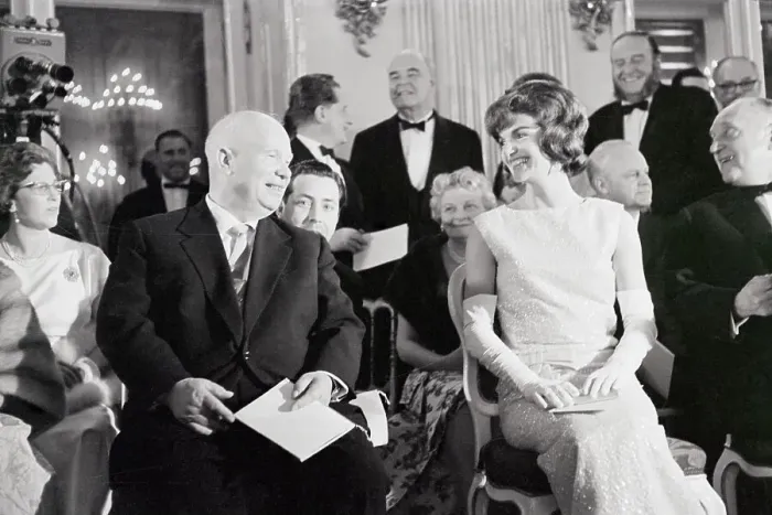 Framed Print : Jacqueline Kennedy With Nikita Khrushchev Framed Print : Jacqueline Kennedy With Nikita Khrushchev