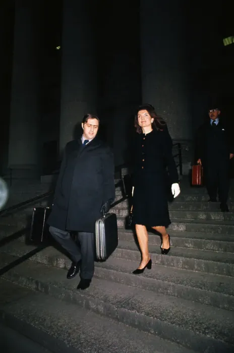 Framed Print : Jacqueline Kennedy Onassis and Escort Walking Down Steps Framed Print : Jacqueline Kennedy Onassis and Escort Walking Down Steps