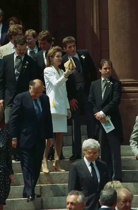 Framed Print : Jacqueline Kennedy Onassis and John F. Kennedy Jr. at Wedding Ceremony Framed Print : Jacqueline Kennedy Onassis and John F. Kennedy Jr. at Wedding Ceremony