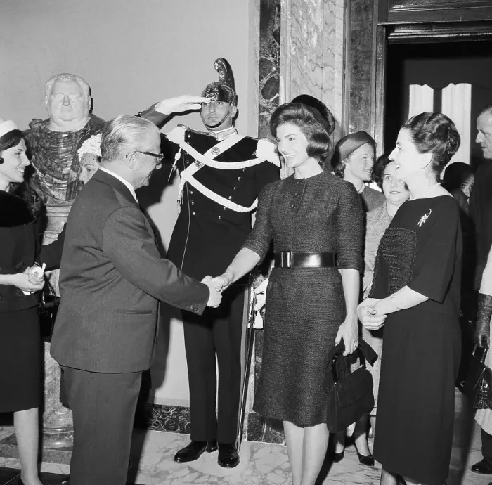 Framed Print : Jacqueline Kennedy Shaking Hands with Giovanni Gronchi Framed Print : Jacqueline Kennedy Shaking Hands with Giovanni Gronchi