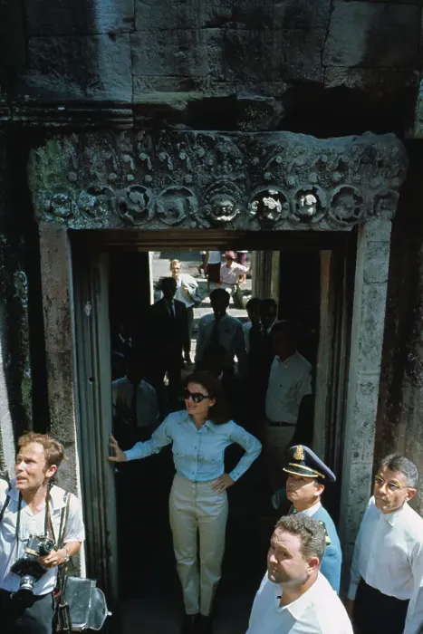Framed Print : Jacqueline Kennedy Standing in a Doorway