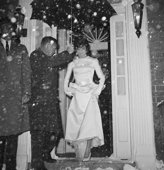 Framed Print : Jacqueline Kennedy Stepping Out Into Snow Framed Print : Jacqueline Kennedy Stepping Out Into Snow