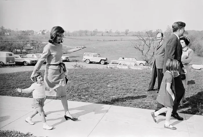 Framed Print : Jacqueline Kennedy Taking Son to Church Framed Print : Jacqueline Kennedy Taking Son to Church
