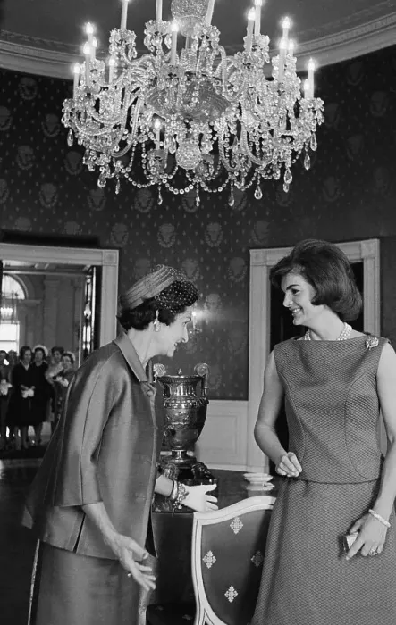 Framed Print : Jacqueline Kennedy Talking to a Guest Framed Print : Jacqueline Kennedy Talking to a Guest
