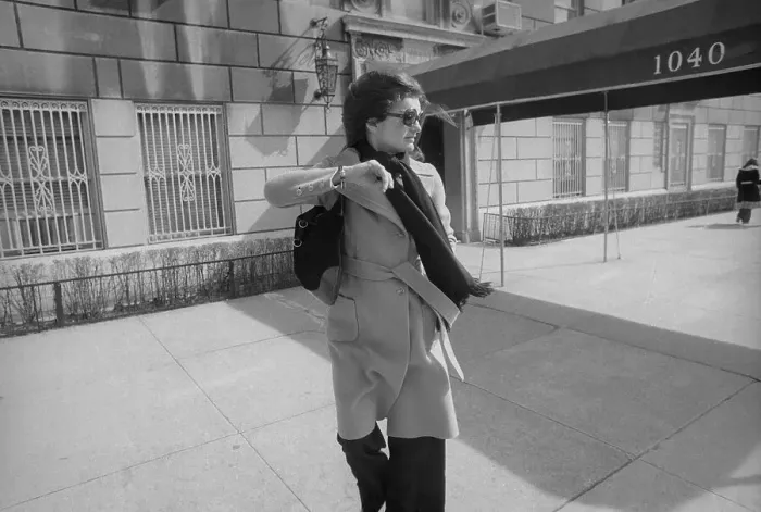 Framed Print : Jacqueline Onassis Avoiding a Photographer