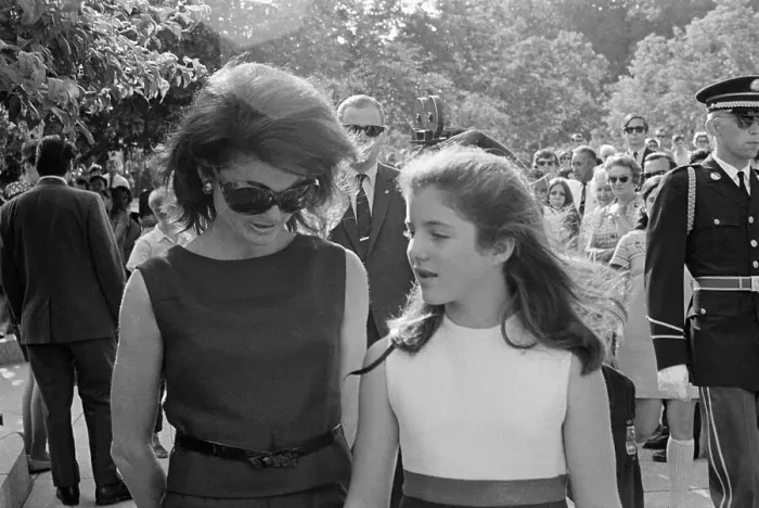 Framed Print : Jacqueline Onassis and Daughter Leaving Arlington Cemetery Framed Print : Jacqueline Onassis and Daughter Leaving Arlington Cemetery