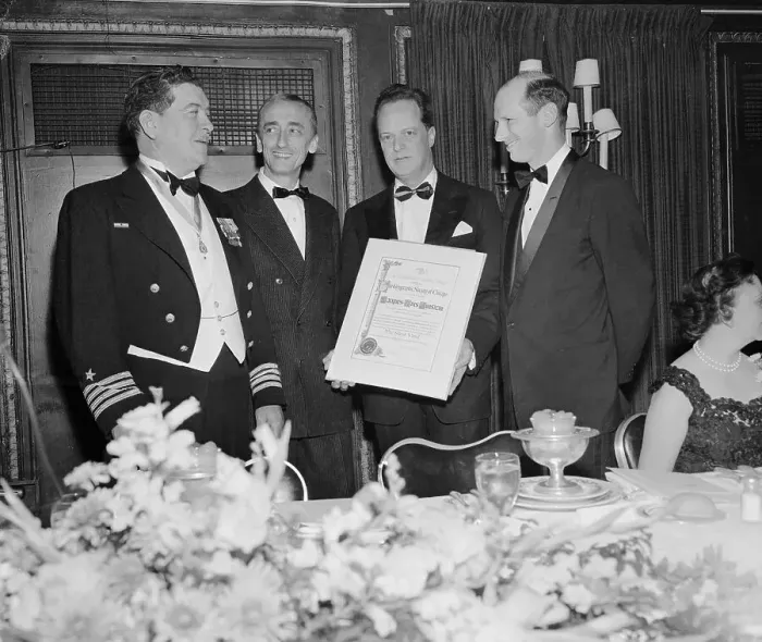 Framed Print : Jacques Cousteau Being Honored with Service Award Framed Print : Jacques Cousteau Being Honored with Service Award