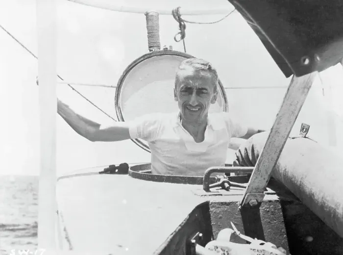 Framed Print : Jacques Cousteau in Submarine Framed Print : Jacques Cousteau in Submarine