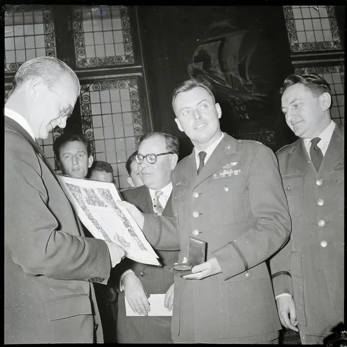 Framed Print : Jacques Peron Giving Arthur Murray Medal Framed Print : Jacques Peron Giving Arthur Murray Medal