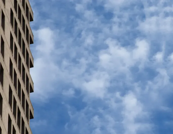 Framed Print : Jagged Building and Sky
