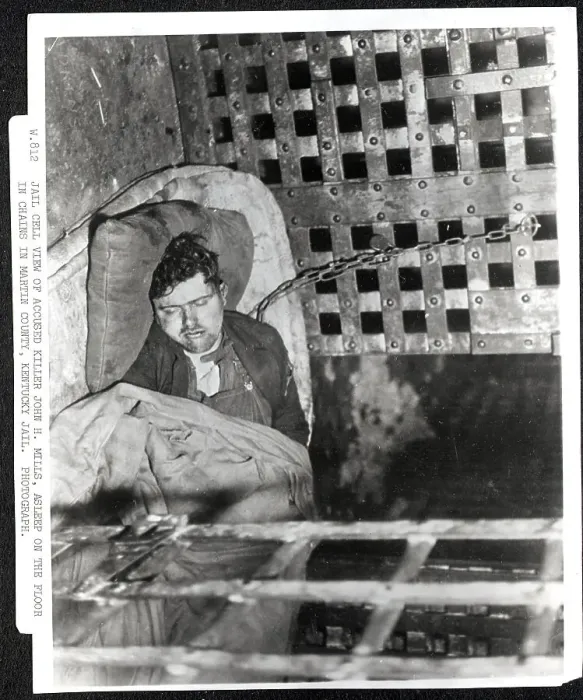 Framed Print : Jail Cell View Of Killer John H. Mills