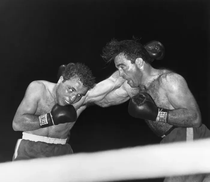 Framed Print : Jake La Motta Punches Marcel Cerdan Framed Print : Jake La Motta Punches Marcel Cerdan