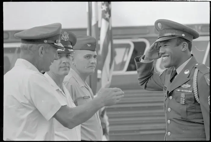 Framed Print : James A. Daly Saluting William Moore and John Ord Framed Print : James A. Daly Saluting William Moore and John Ord
