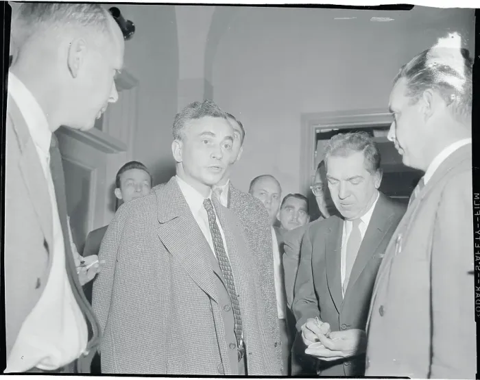 Framed Print : James B. Carey Being Interviewed by Newsmen Framed Print : James B. Carey Being Interviewed by Newsmen