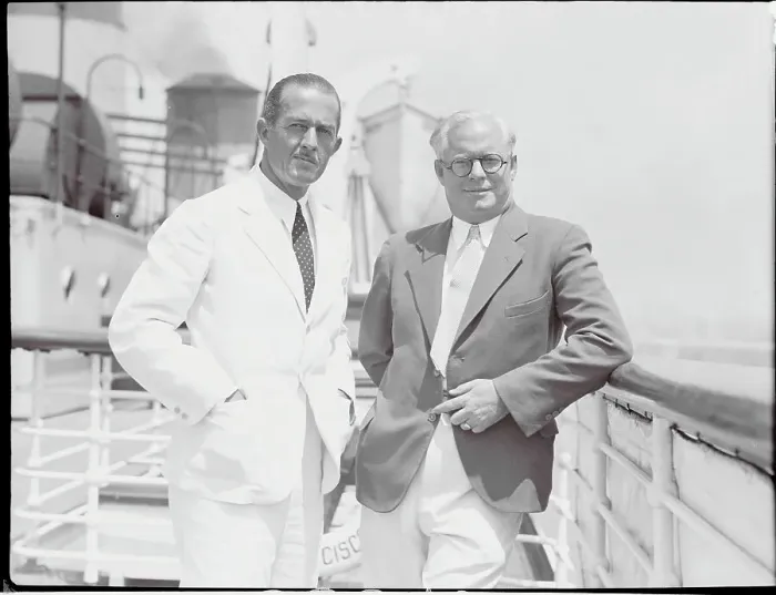 Framed Print : James B. Shackelford and George Dromgold on Ship Deck Framed Print : James B. Shackelford and George Dromgold on Ship Deck