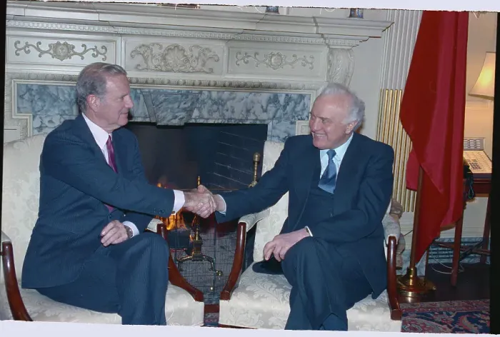 Framed Print : James Baker and Eduard Scevardnadze Shaking Hands Framed Print : James Baker and Eduard Scevardnadze Shaking Hands