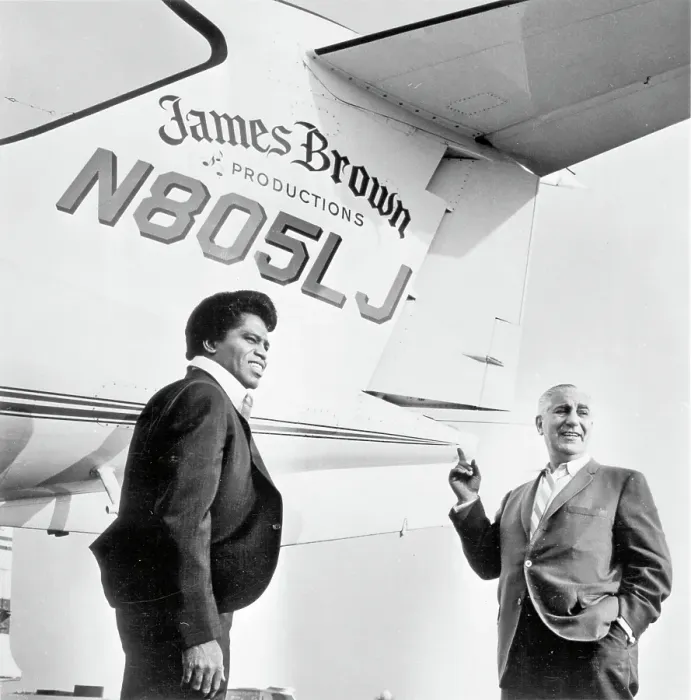 Framed Print : James Brown And His Manager With His Lear Jet Framed Print : James Brown And His Manager With His Lear Jet