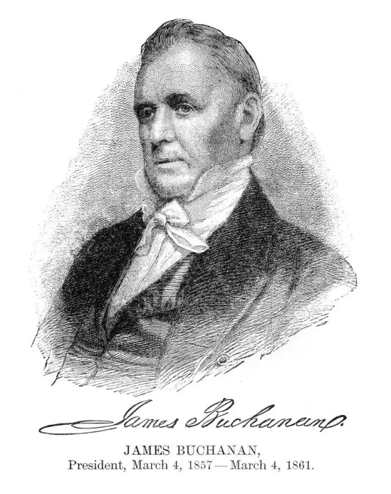 Framed Print : James Buchanan - USA President engraving with his signature 1888 Framed Print : James Buchanan - USA President engraving with his signature 1888