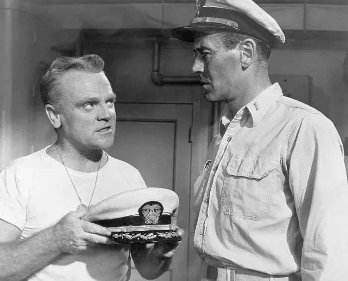 Framed Print : James Cagney and Henry Fonda in Mister Roberts