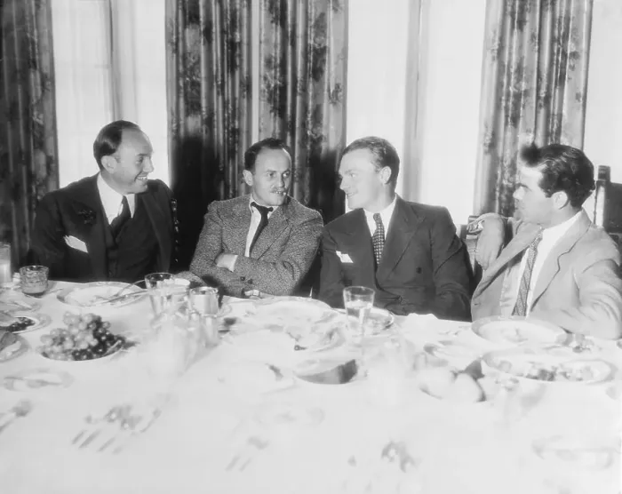 Framed Print : James Cagney and Movie Peers at Dinner Table Framed Print : James Cagney and Movie Peers at Dinner Table