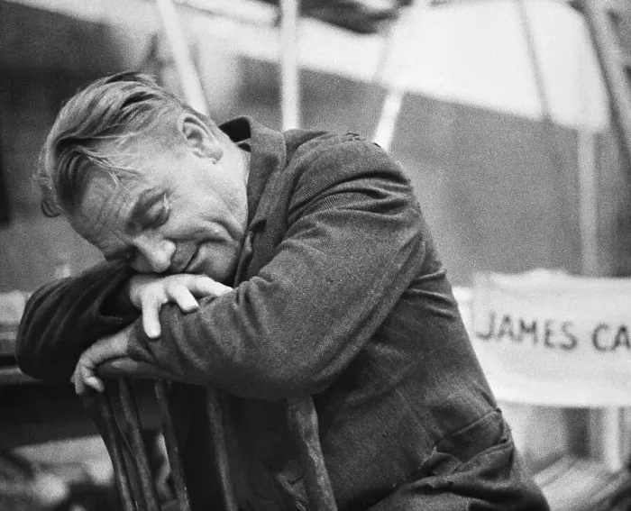 Framed Print : James Cagney Napping on Movie Set