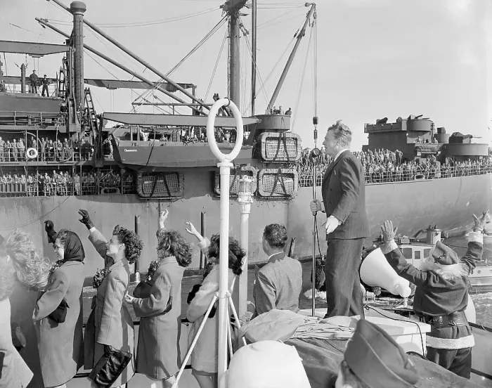 Framed Print : James Cagney Performing for Sailors in Los Angeles Harbor Framed Print : James Cagney Performing for Sailors in Los Angeles Harbor