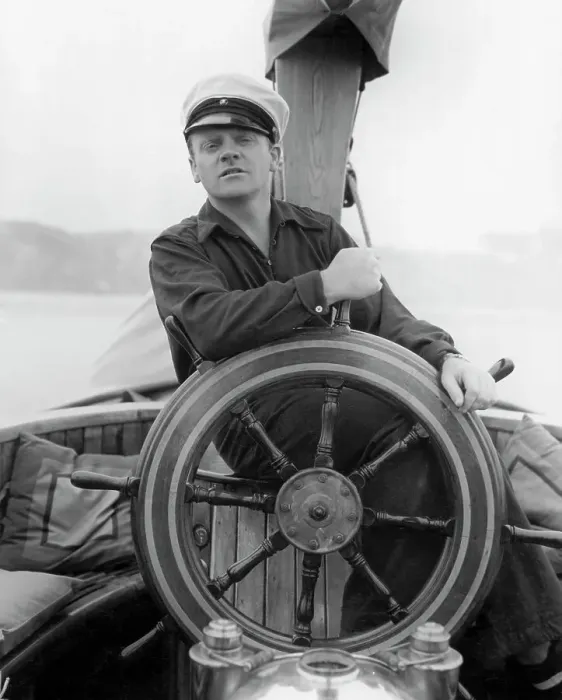 Framed Print : James Cagney at Wheel of Ship Framed Print : James Cagney at Wheel of Ship