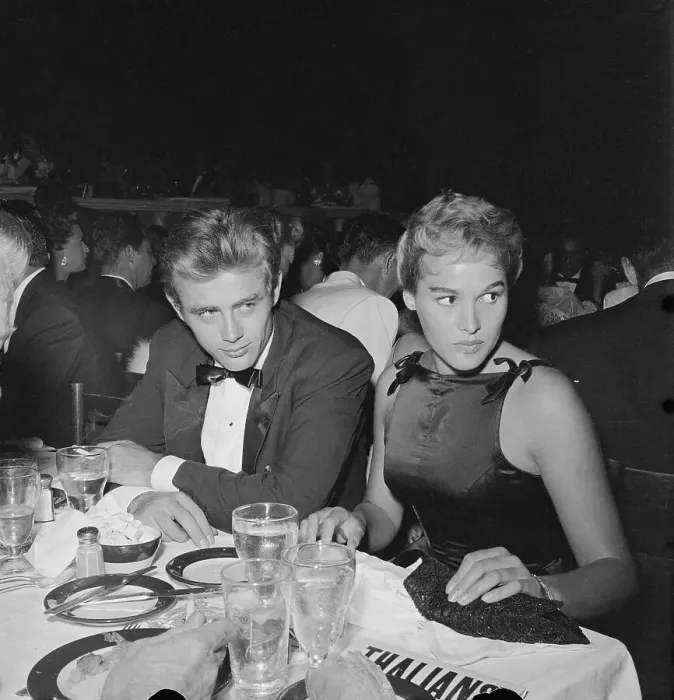 Framed Print : James Dean Chatting with Ursula Andress Framed Print : James Dean Chatting with Ursula Andress