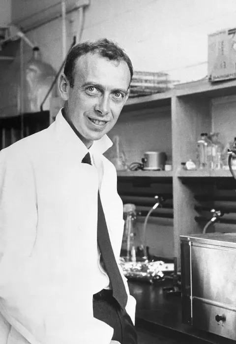 Framed Print : James Deuer Watson Sitting in Laboratory Framed Print : James Deuer Watson Sitting in Laboratory