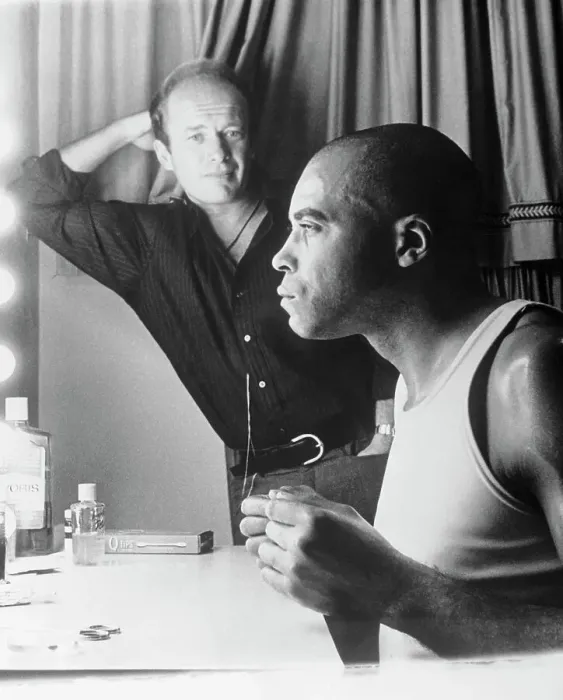Framed Print : James Earl Jones Behind Scenes with Howard Sackler Framed Print : James Earl Jones Behind Scenes with Howard Sackler