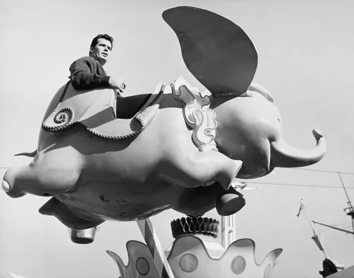 Framed Print : James Garner On Dumbo Ride Framed Print : James Garner On Dumbo Ride