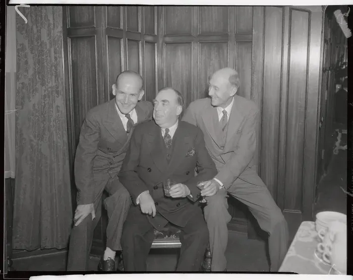 Framed Print : James Gleason Sitting with Friends