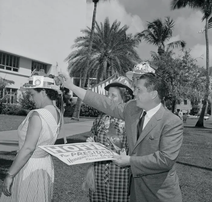 Framed Print : James Hoffa with Jeanette Corigan