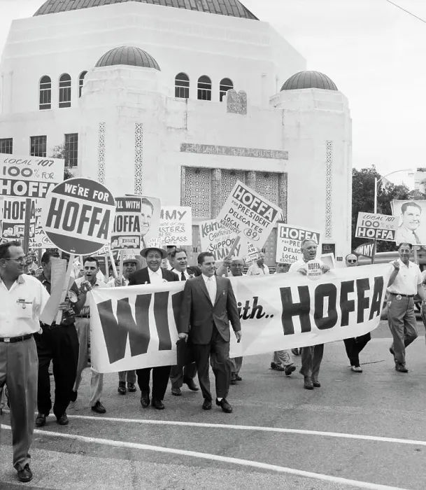 Framed Print : James Hoffa Leading Parade of Supporters