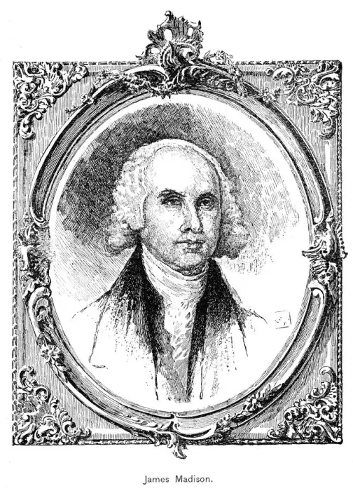 Framed Print : James Madison 4th U. S. President engraving 1895 Framed Print : James Madison 4th U. S. President engraving 1895