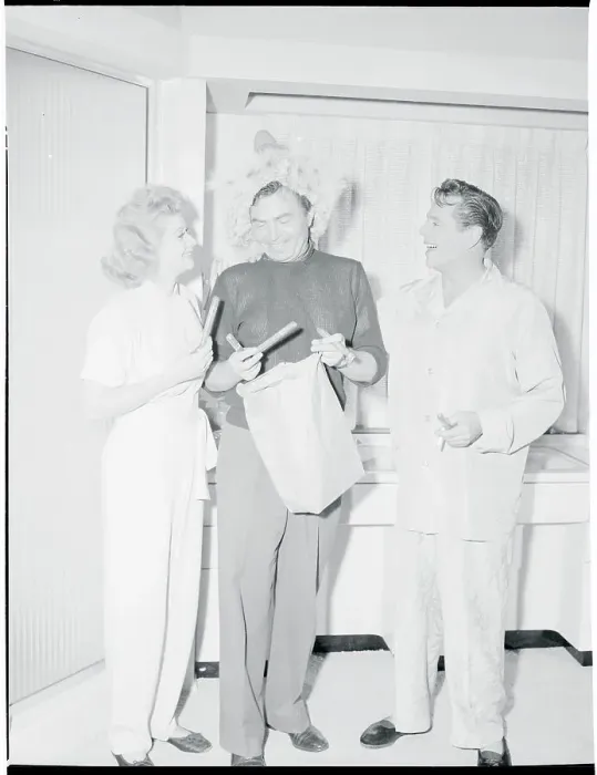 Framed Print : James Mason Giving Cigars to Lucille Ball and Desi Arnaz