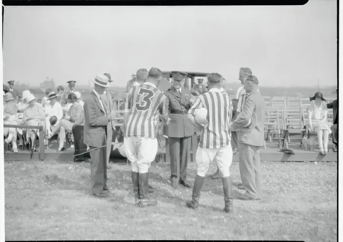 Framed Print : James McRae Speaking with Polo Players Framed Print : James McRae Speaking with Polo Players