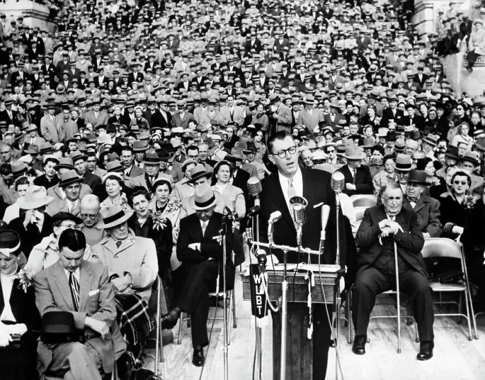 Framed Print : James P. Coleman At Podium Before Crowd Framed Print : James P. Coleman At Podium Before Crowd