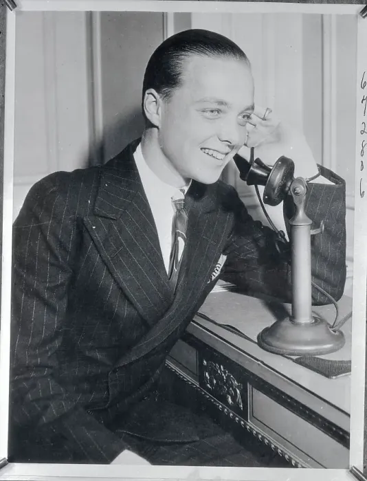 Framed Print : James Paul Donahue Talking on Telephone Framed Print : James Paul Donahue Talking on Telephone