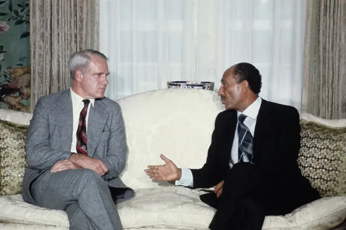 Framed Print : James Schlesinger And President Sadat Framed Print : James Schlesinger And President Sadat