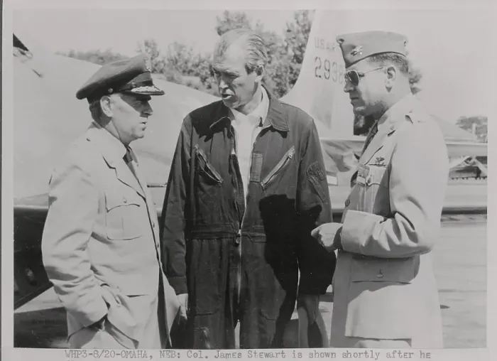 Framed Print : James Stewart Arriving at Offutt Air Base Framed Print : James Stewart Arriving at Offutt Air Base