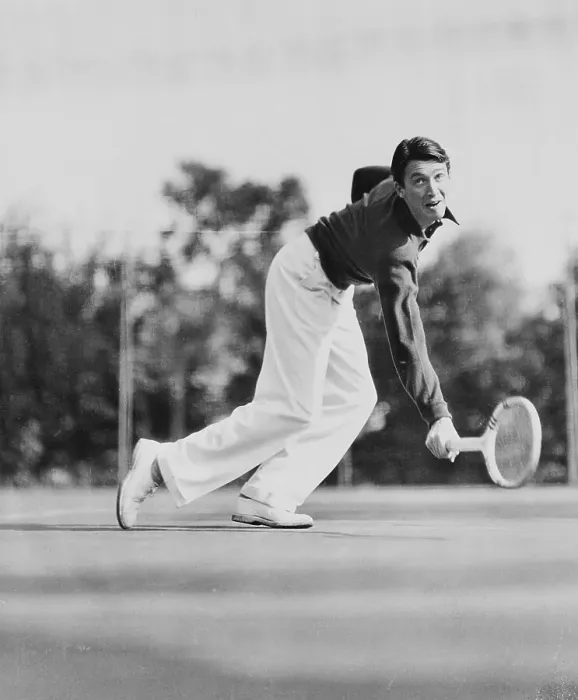 Framed Print : James Stewart Playing Tennis Framed Print : James Stewart Playing Tennis