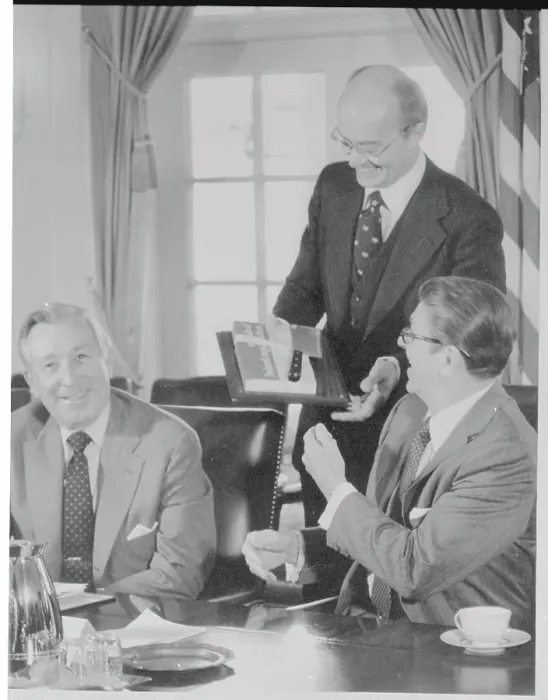Framed Print : James Watt Handing Ronald Reagan Cleaver Framed Print : James Watt Handing Ronald Reagan Cleaver