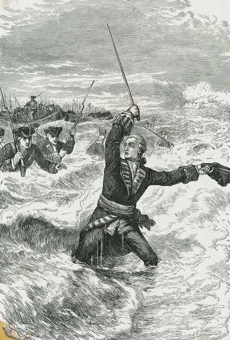 Framed Print : James Wolfe Leading Attack Framed Print : James Wolfe Leading Attack