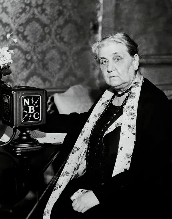Framed Print : Jane Addams with Radio Microphone Framed Print : Jane Addams with Radio Microphone