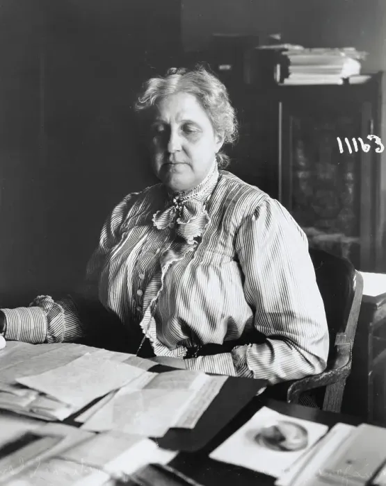 Framed Print : Jane Delano Working at Her Desk