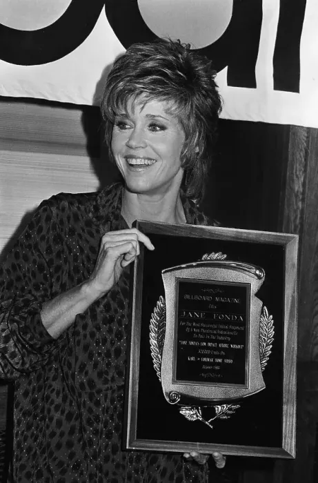 Framed Print : Jane Fonda Holds Plaque Framed Print : Jane Fonda Holds Plaque