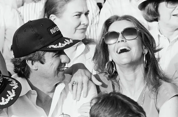 Framed Print : Jane Fonda Laughing with Tom Hayden Framed Print : Jane Fonda Laughing with Tom Hayden