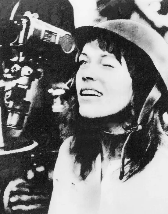 Framed Print : Jane Fonda Looking Through Artillery Scope Framed Print : Jane Fonda Looking Through Artillery Scope