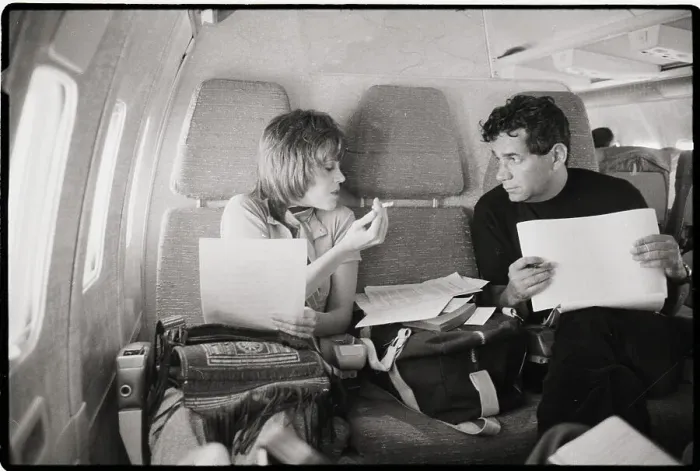 Framed Print : Jane Fonda Smokes with Mark Lane on Plane Framed Print : Jane Fonda Smokes with Mark Lane on Plane